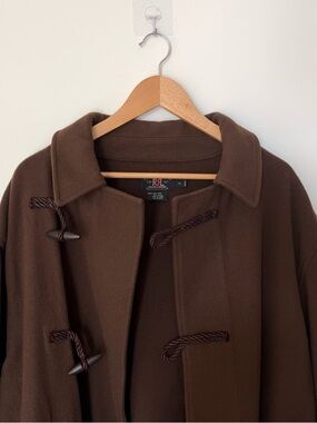 RRL Double RL Wool Duffel Coat Size XL Toggle Clasp Chocolate Brown Ralph Lauren